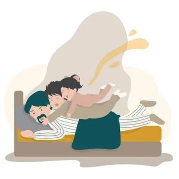 Wake up daddy Stock Illustration