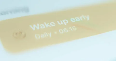 Wake up early daily task marked as completed Stock Footage 313424834