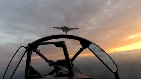 The Wake fighters in a right turn Stock Footage 100327118