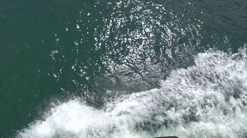 Wake from Front Boat, Looking Down Vídeo Stock 85044254