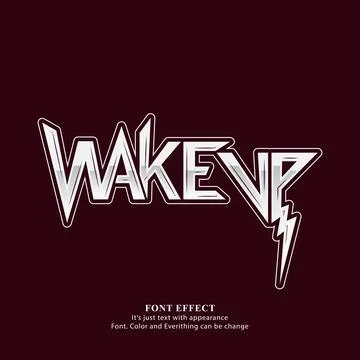 Wake up gradient text effect featuring a retro style, text background Illustrazione stock