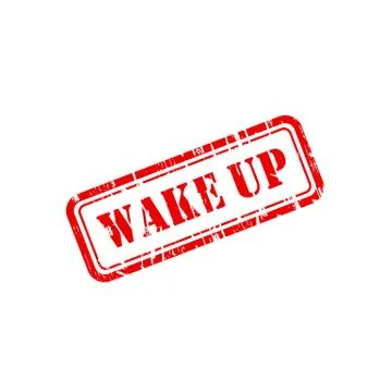 Wake up grunge vector stamp with scratches Illustrazione stock