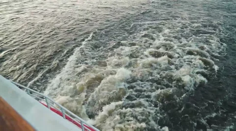 Wake of a large ship Stock Footage