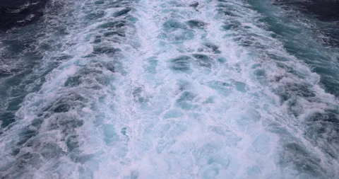 Wake Of Large Ship At Sea Video stock 223945202