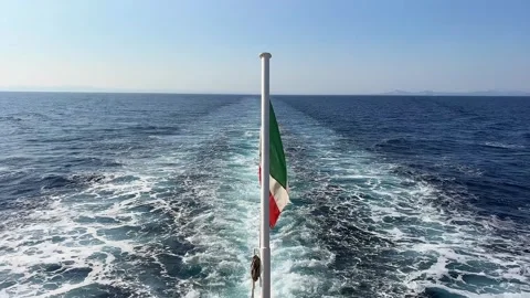 Wake left by the ship Stock Footage 334122924