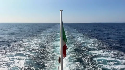 Wake left by the ship Stock Footage 334122935