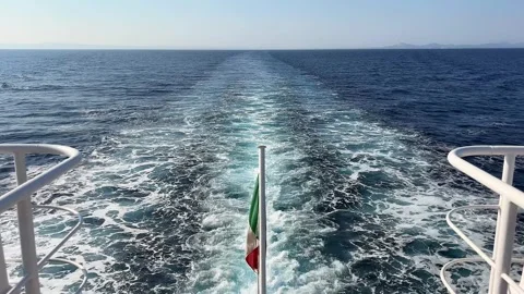 Wake left by the ship Stock Footage 334122937