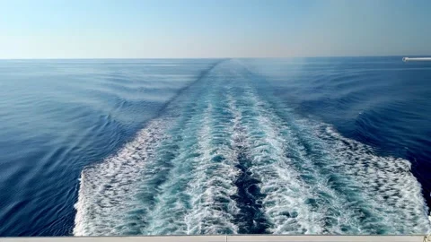 Wake left by a ship at sea Stock Footage 202273455