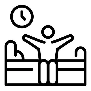 Wake up man icon, outline style Stock Illustration