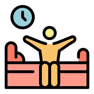 Wake up man icon vector flat Stock Illustration