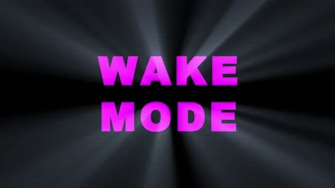 WAKE MODE text animation with light rays during night for digital marketing.. Stock Footage 344036906