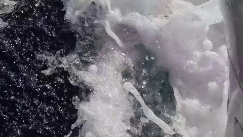 Wake motor slow motion Stock Footage 79072083