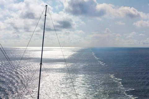 Wake on the ocean Stock Photos