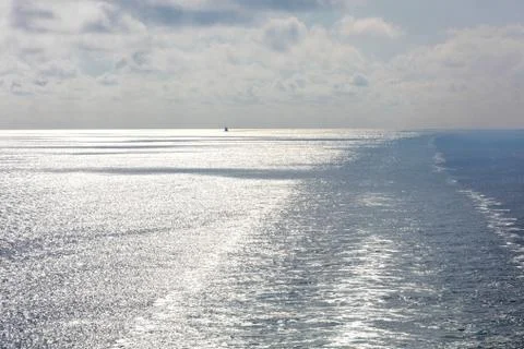 Wake on the ocean Stock Photos