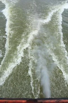 Wake of a passenger ship. Stock Photos
