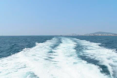 Wake on a sea Foto stock
