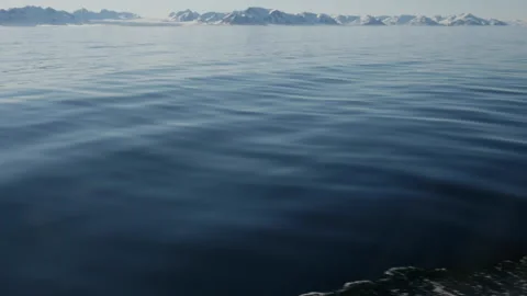 Wake from ship, Arctic Ocean around Svalbard, Norway (Spitsbergen) Stock Footage 213375308