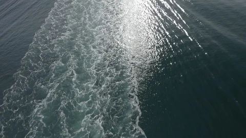Wake of ship (DLog Ungraded) Video stock 106597836