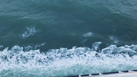 Wake of a ship sailing through the water Stock Footage 326176675