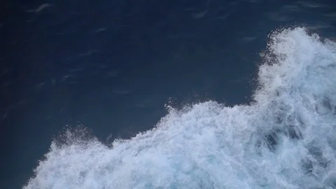 The wake of a slow-moving ship Stock Footage 99703720