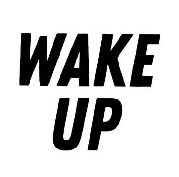 Wake up stamp on white Stock Illustration