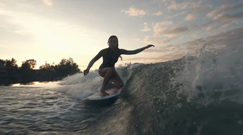 Wake Surfing Stock Footage