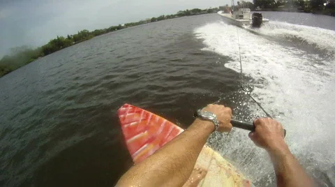 Wake Surfing Point of View Stock Footage 819866