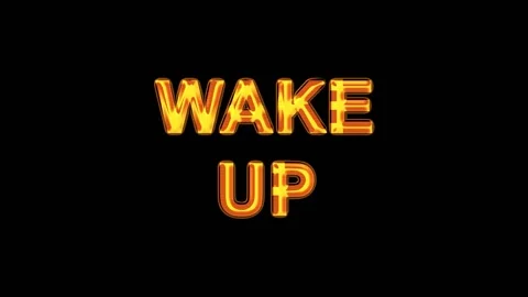 WAKE UP text sequence with subtle lighting effects for motivational or aler.. 库存影片 344036914