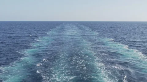 Wake of a vessel on a sea surface Stock Footage 117163442