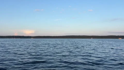 Wake of vessel. Wide wake trail from boat. Back or front view. Trace from yacht. Stock Footage 315214493