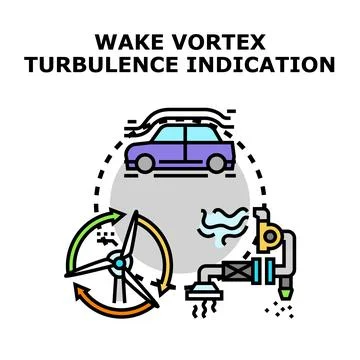 Wake vortex turbulence indication and air movement concept Stock Illustration