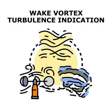 Wake vortex turbulence indication concept illustration 库存插图