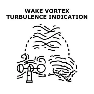 Wake vortex turbulence indication concept illustration Stock Illustration
