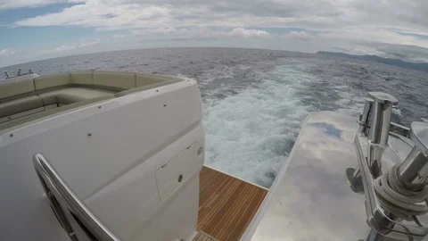 Wake of a yacht navigating Stock Footage 71827107