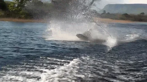 Wakeboard 180 fail #2 Stock Footage 35573653