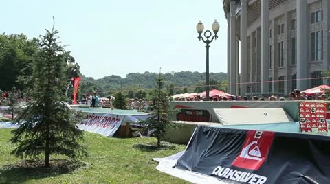 Wakeboard in the city Stock Footage 22178461