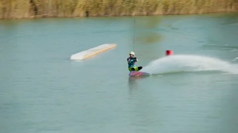 Wakeboard Jump Stock Footage 12161502