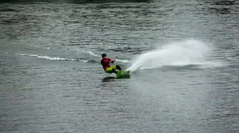 Wakeboard Jumps Stock Footage 12009685