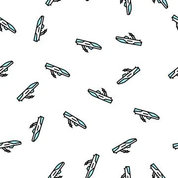 Wakeboard ski boat vector seamless pattern Stock Illustration