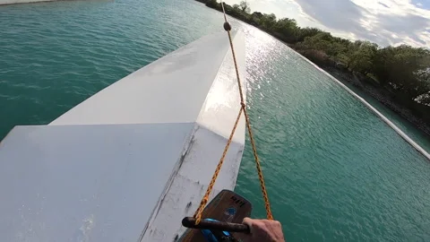 Wakeboard Slide POV Cable Park Stock Footage 188472564