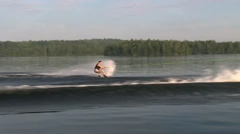 Wakeboarder Backside 180 Stock Footage 21088058