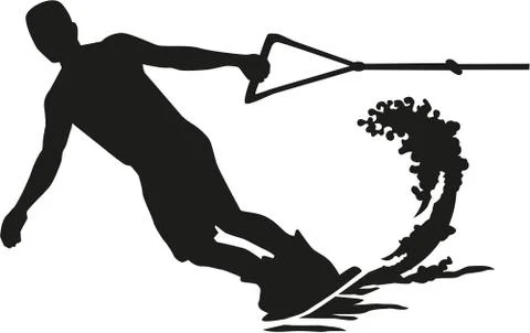 Wakeboarder silhouette Stock Illustration