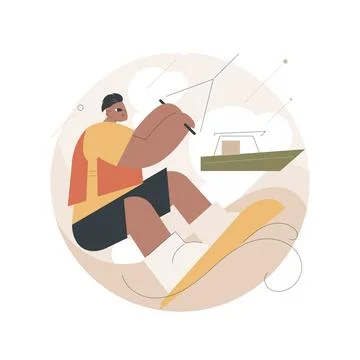 Wakeboarding abstract concept vector illustration. Stock Illustration