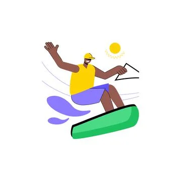 Wakeboarding abstract concept vector illustration. Stock Illustration