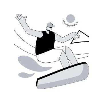 Wakeboarding abstract concept vector illustration. Stock Illustration