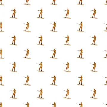Wakeboarding man pattern repeating on white background Stock Illustration