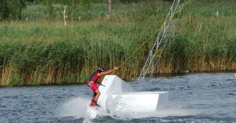 Wakeboarding Nosepress 4k Stock Footage 48440830