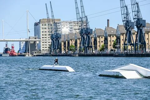 Wakeboarding  obstacles Stock Photos