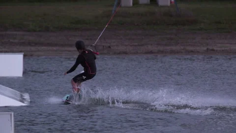 Wakeboarding slow mo Stock Footage 161365685