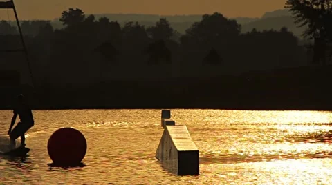 Wakeboarding Slowmotion Transfer HD Video stock 48440900